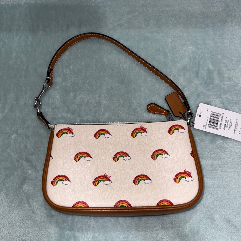 Coach Cream and Brown Rainbow Print Bag - Picture 3 of 17